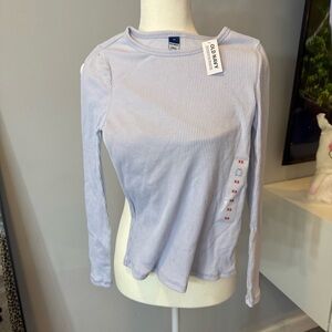 Old Navy Light Blue Ribbed Long Sleeve Top